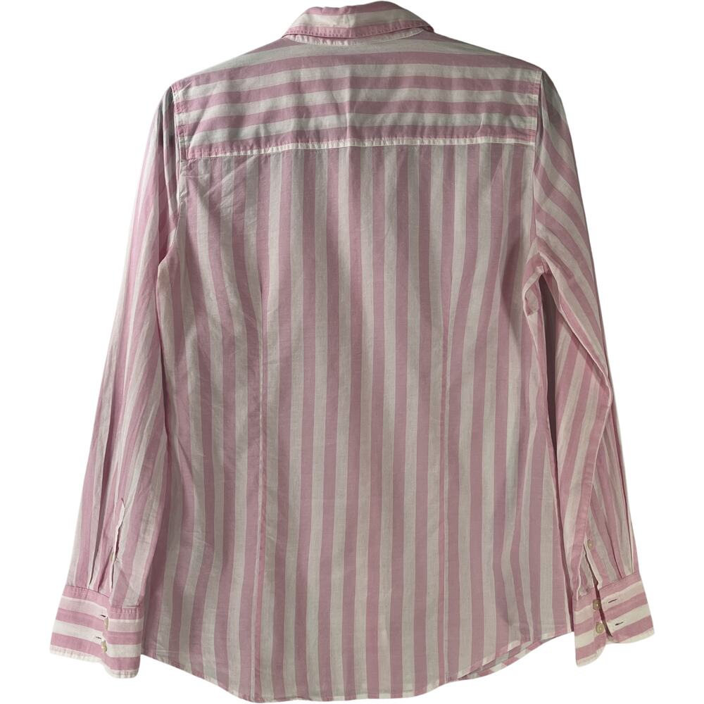 J. Crew Pink White Striped Boyfriend Button Down Shirt Size S - Picture 4 of 4